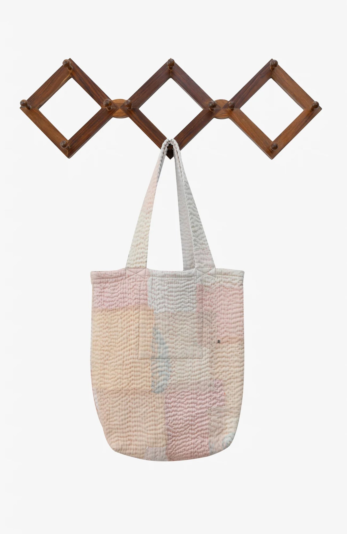 Mosaic Fray Handmade Vintage Kantha Tote Bag -Shallot