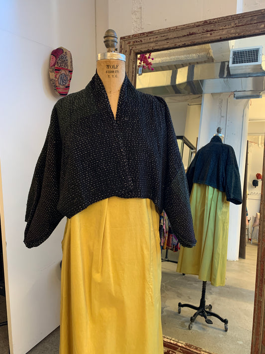 MUJI PATCH KANTHA PUFF SLV. SHRUG - mp4062-biy -