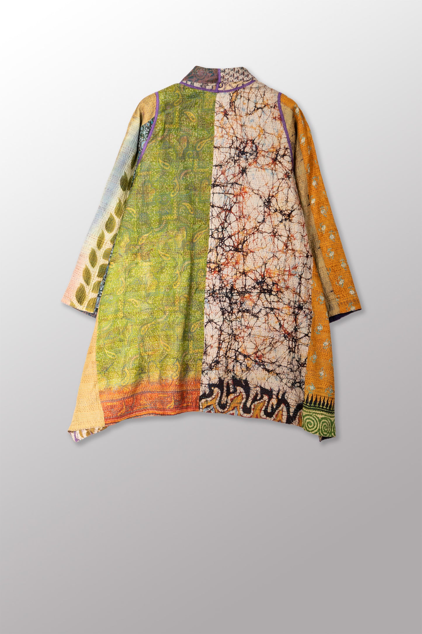 VINTAGE SILK KANTHA A-LINE JKT - sv2003-0399a -