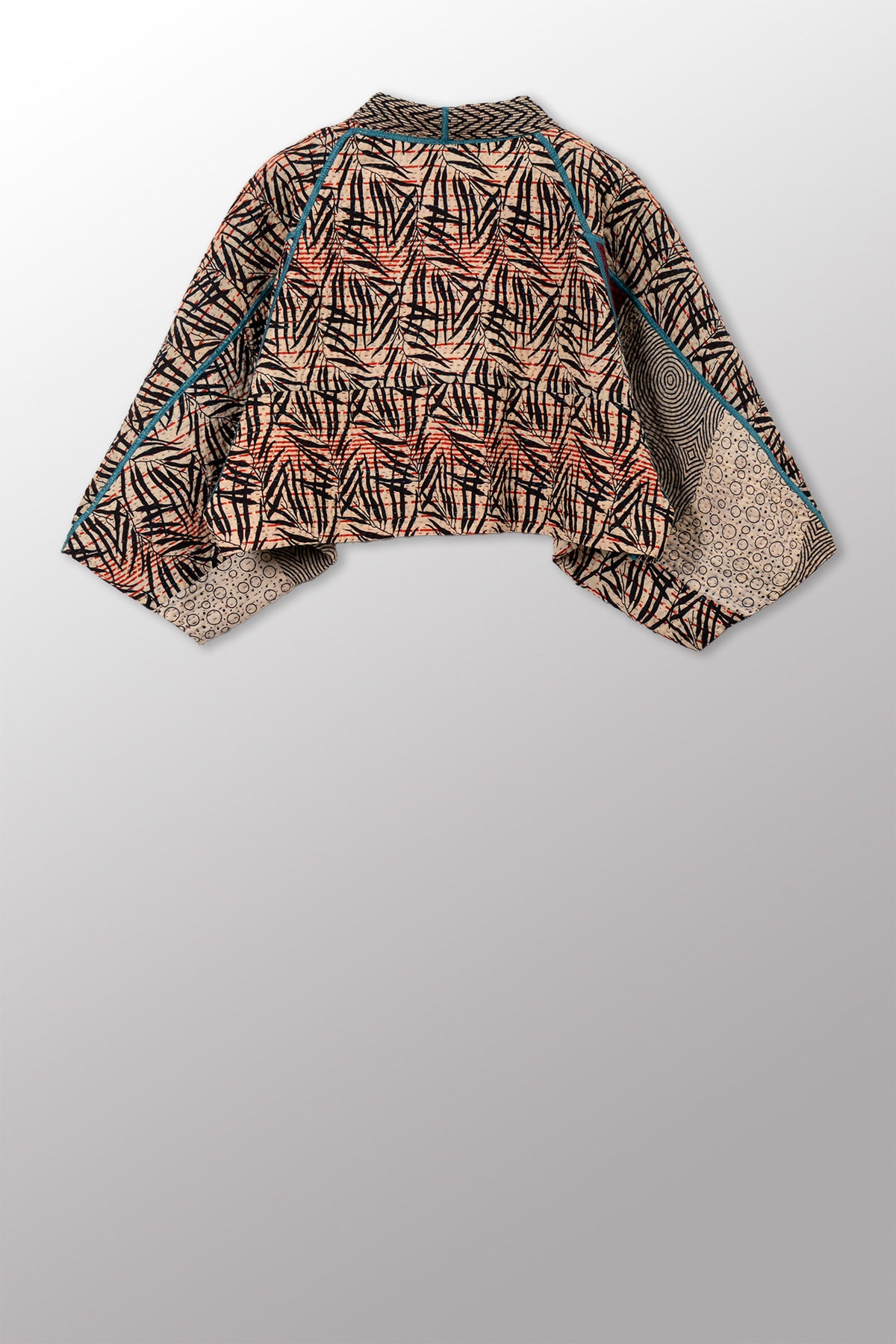 SOHO BAMBOO KANTHA PUFF SLV. SHRUG - bo4062-cblk010a -
