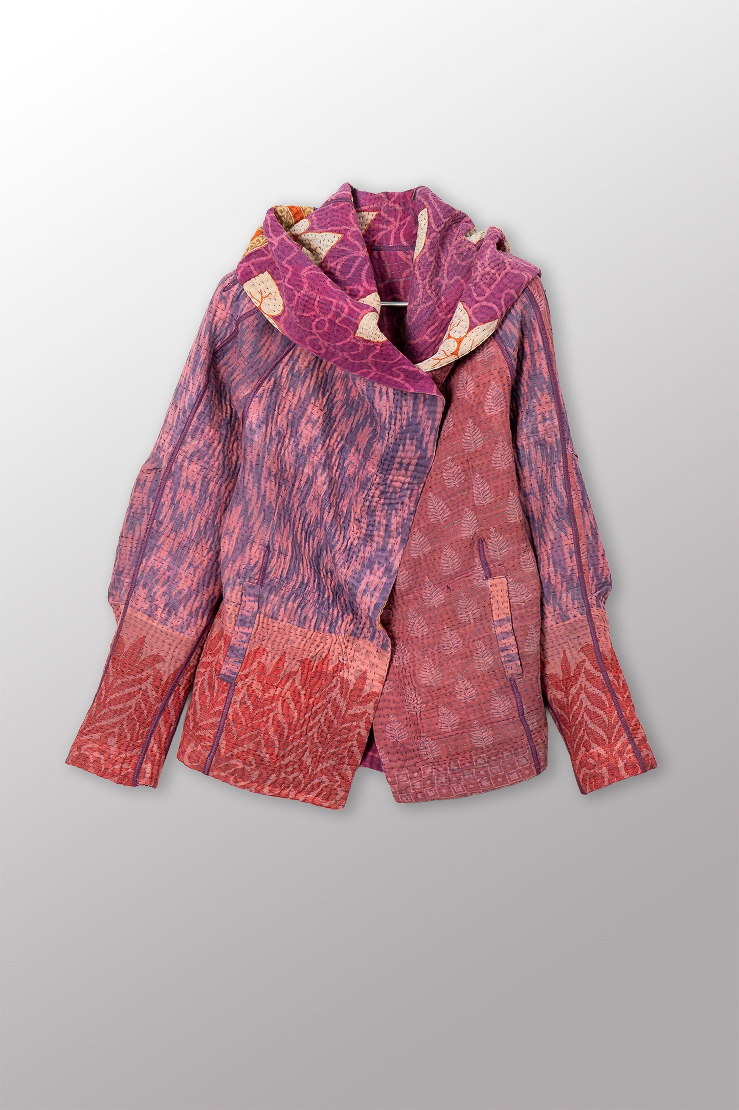 VINTAGE COTTON KANTHA HOODIE JKT - cv4036-0025m -