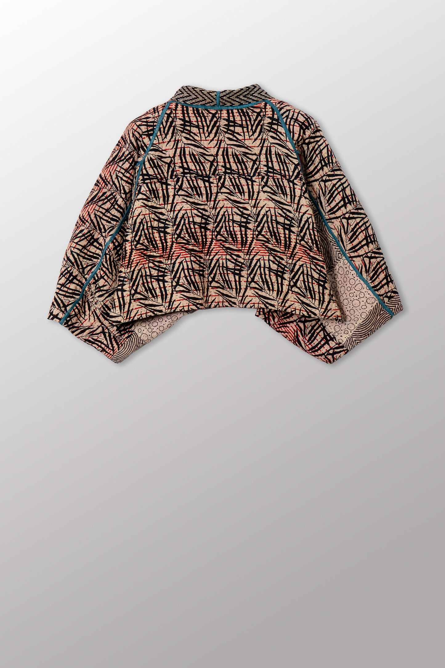 SOHO BAMBOO KANTHA PUFF SLV. SHRUG - bo4062-cblk004a -