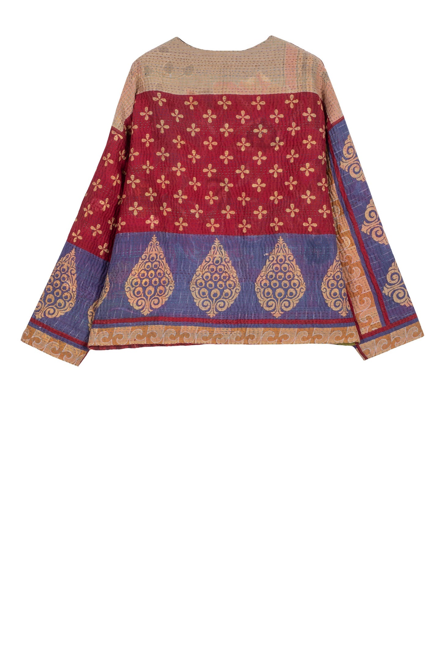 VINTAGE COTTON KANTHA CREW NECK SHORT JKT - cv4053-0050a -