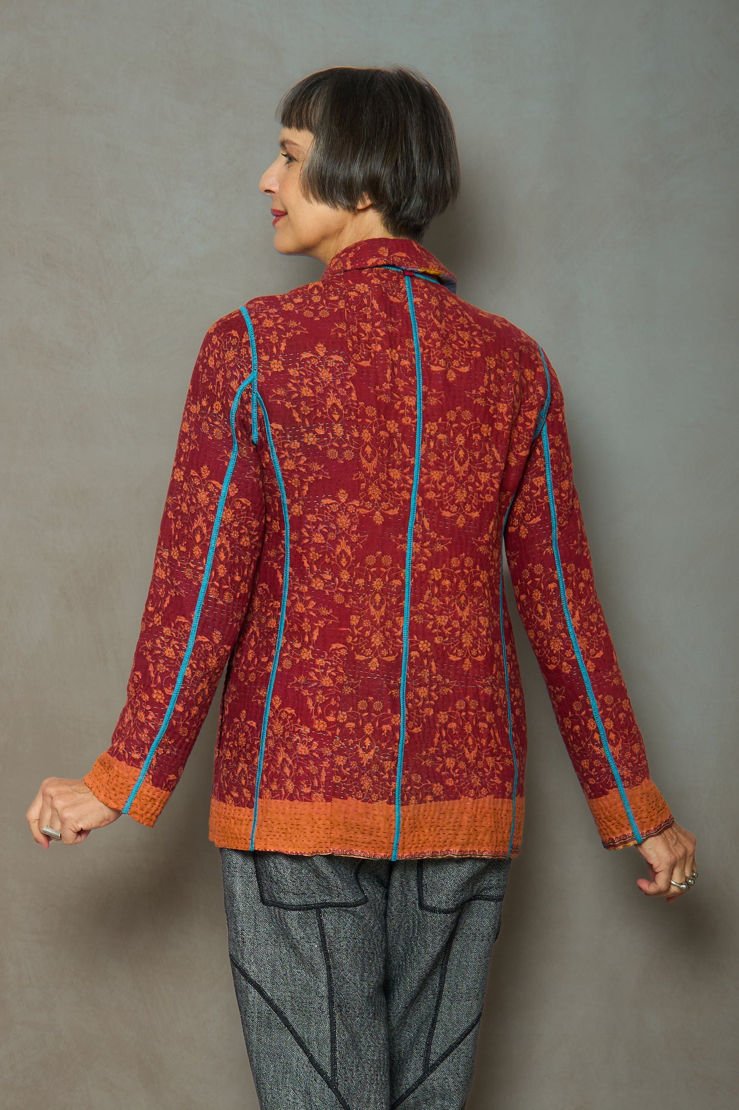 VINTAGE COTTON KANTHA BASIC JKT - cv4052-0024s -