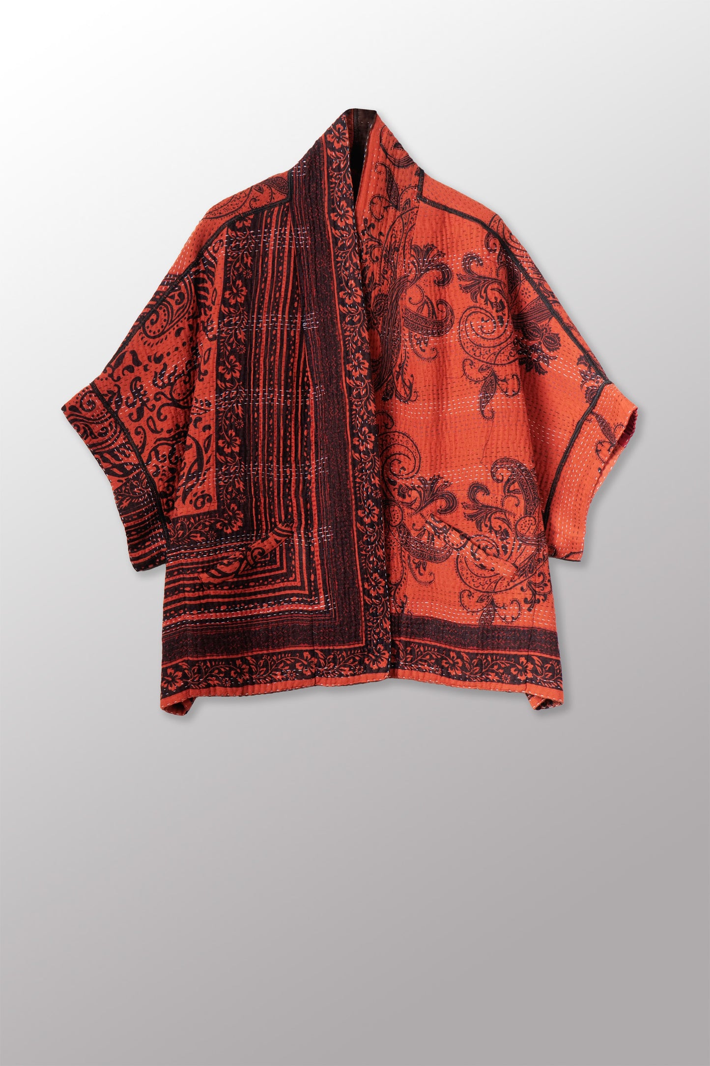 PAISLEY & PATCH KANTHA MINI PONCHO - py4060-org -