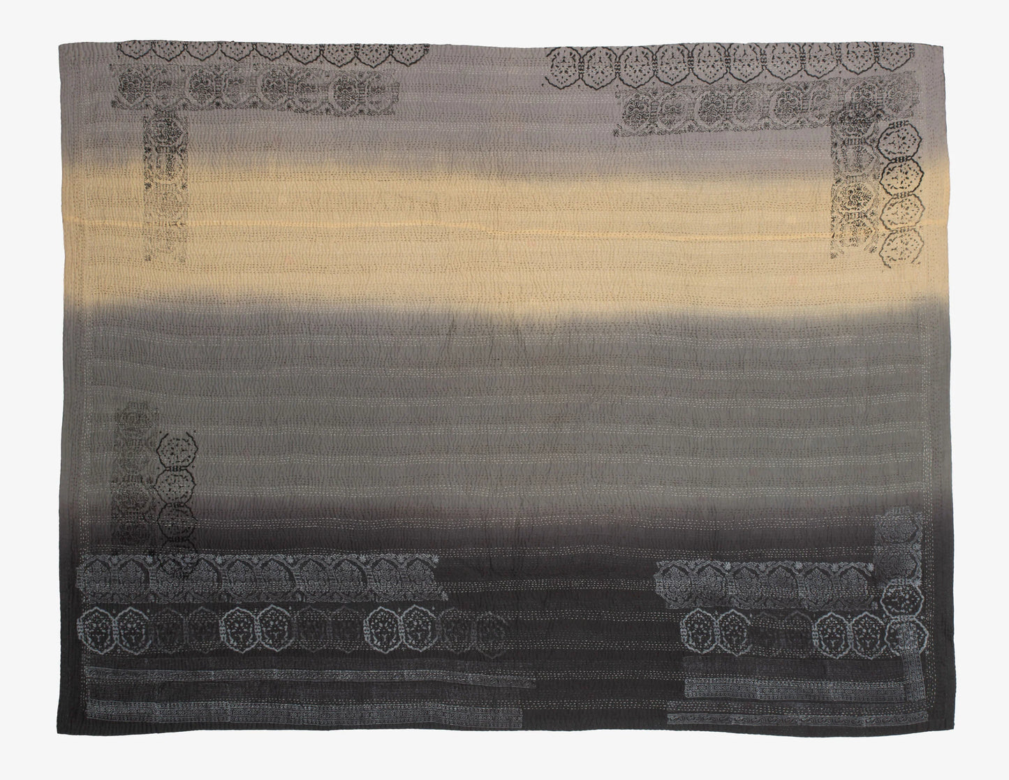 Ombre With Fray Patch Handmade Vintage Quilt - Yellowstone
