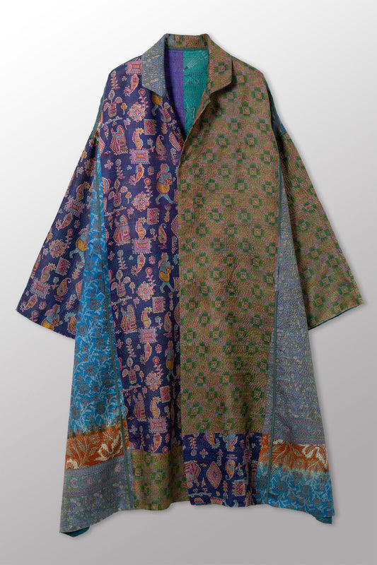 VINTAGE SILK KANTHA NEW OVERSIZED COAT - sv2342-0013a -