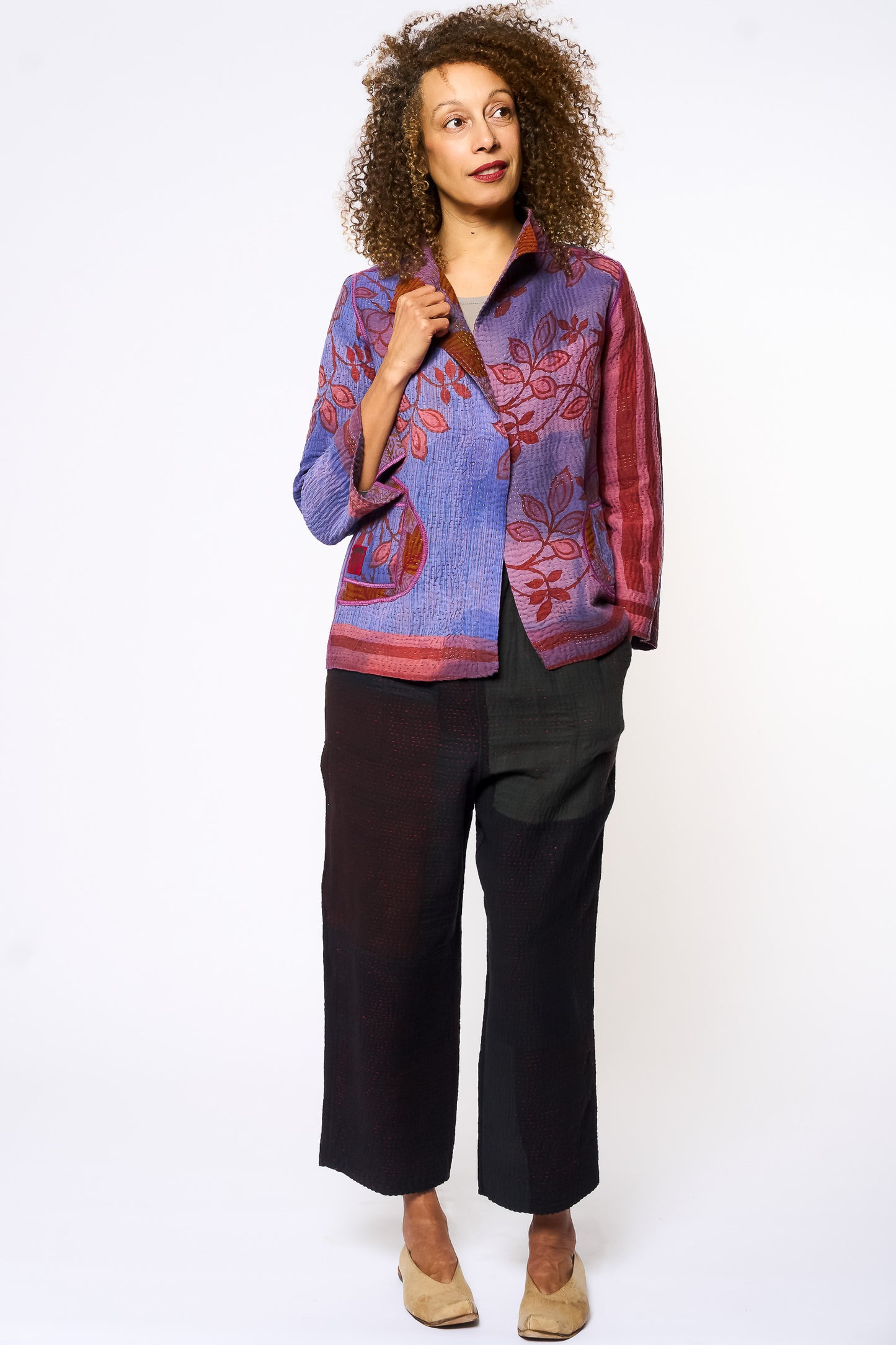 COTTON OVERDYE KANTHA SHORT JKT - ov4007-cprp036s -