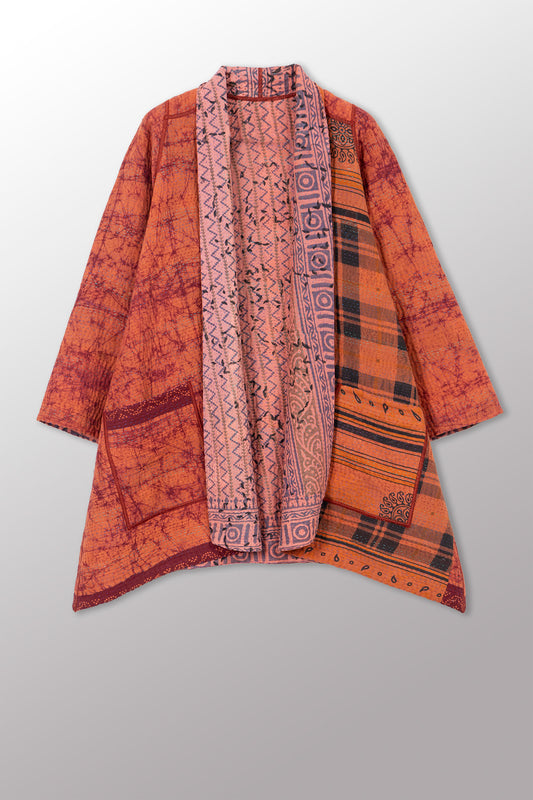 COTTON OVERDYE KANTHA A-LINE JKT - ov4003-corg037a -