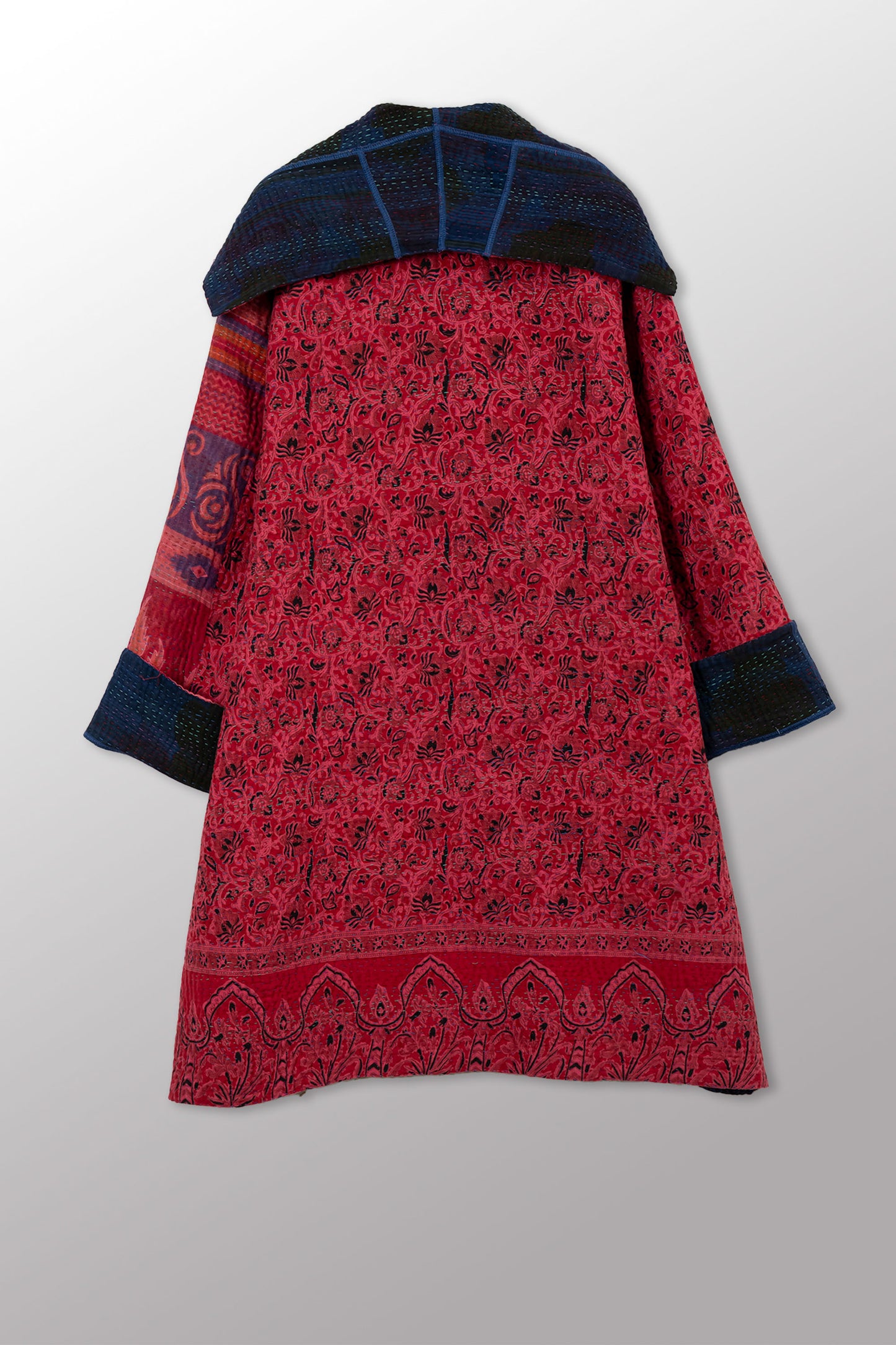 COTTON OVERDYE KANTHA POCKET MEDIUM COAT - ov4316-cfus002m -