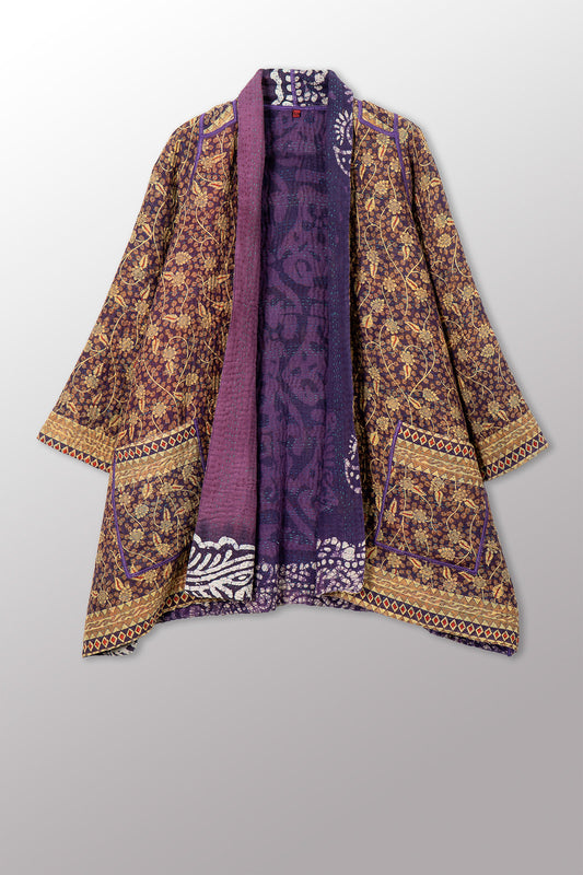 VINTAGE COTTON KANTHA A-LINE JKT - cv4003-0459a -