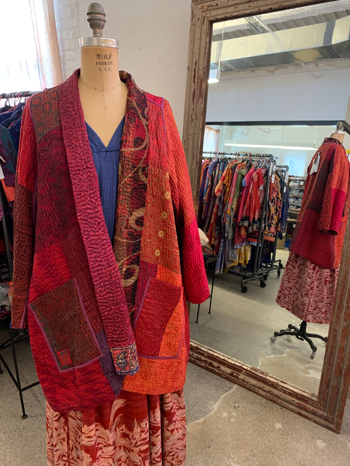 JACQUARD SILK KANTHA A-LINE JKT - js4003-mar -