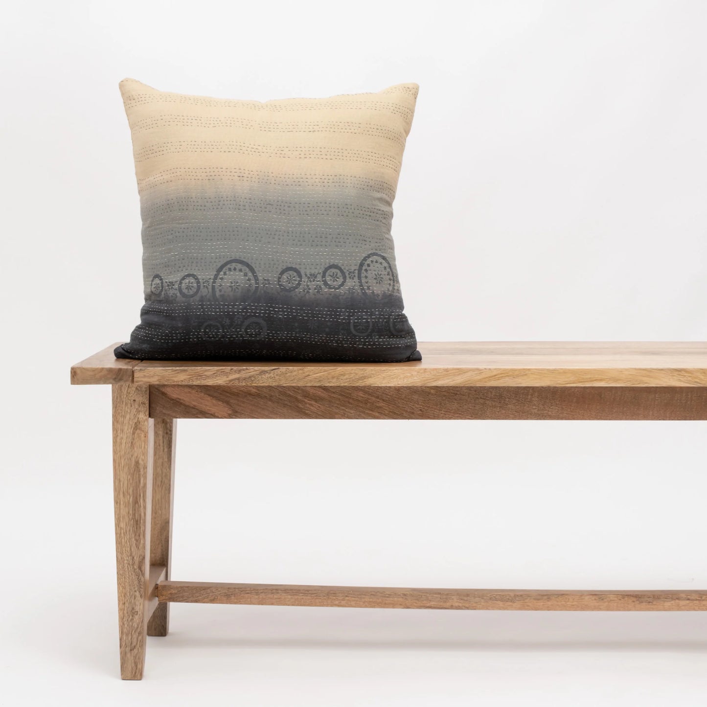 Cotton Ombre Handmade Vintage Kantha Pillow Sham - Yellow Stone