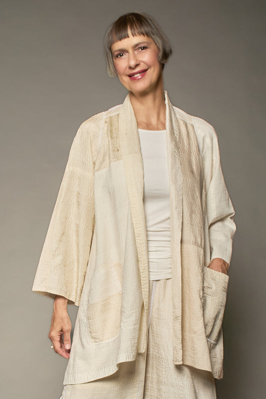JAIPUR WHITE KANTHA A-LINE JKT - jw2003-ivy -
