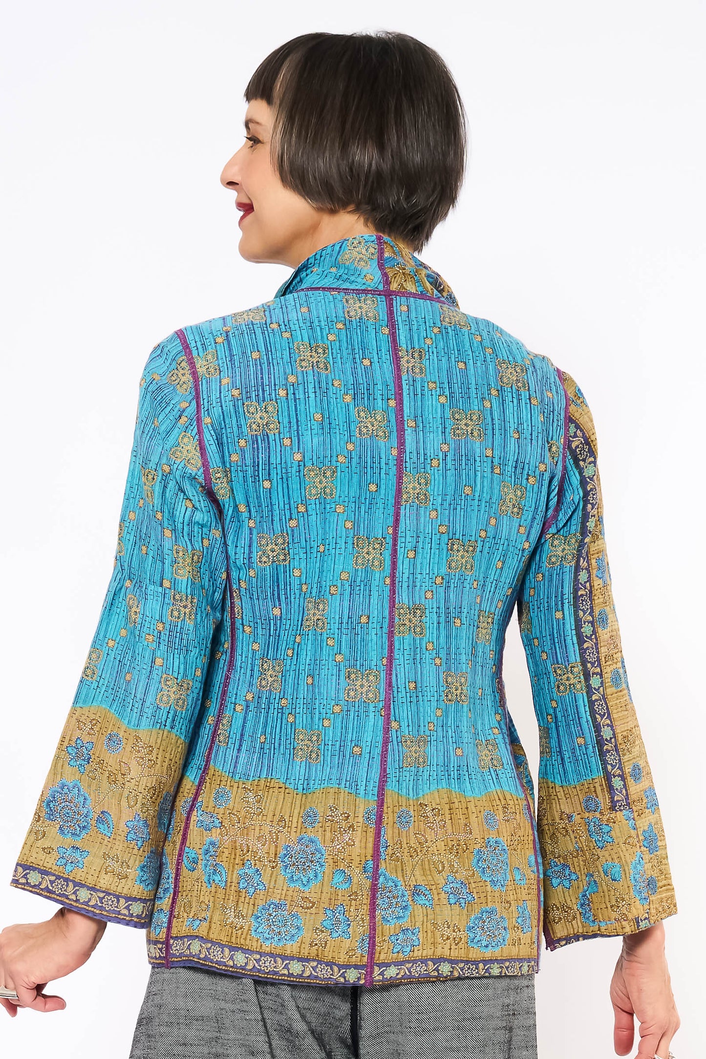 COTTON OVERDYE KANTHA SHORT JKT - ov2007-cblu001m -