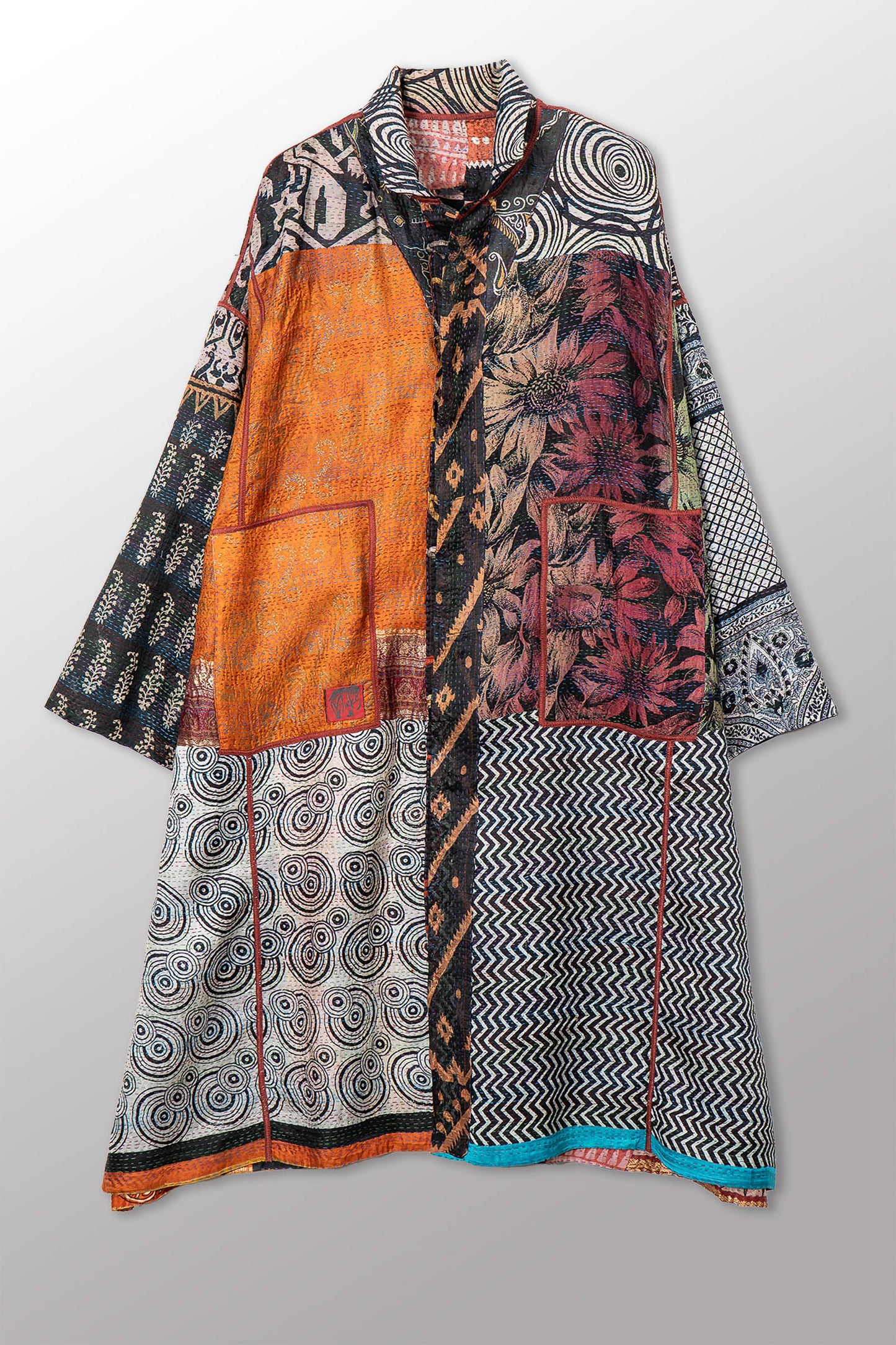 VINTAGE SILK KANTHA NEW OVERSIZED COAT - sv2342-0012a -