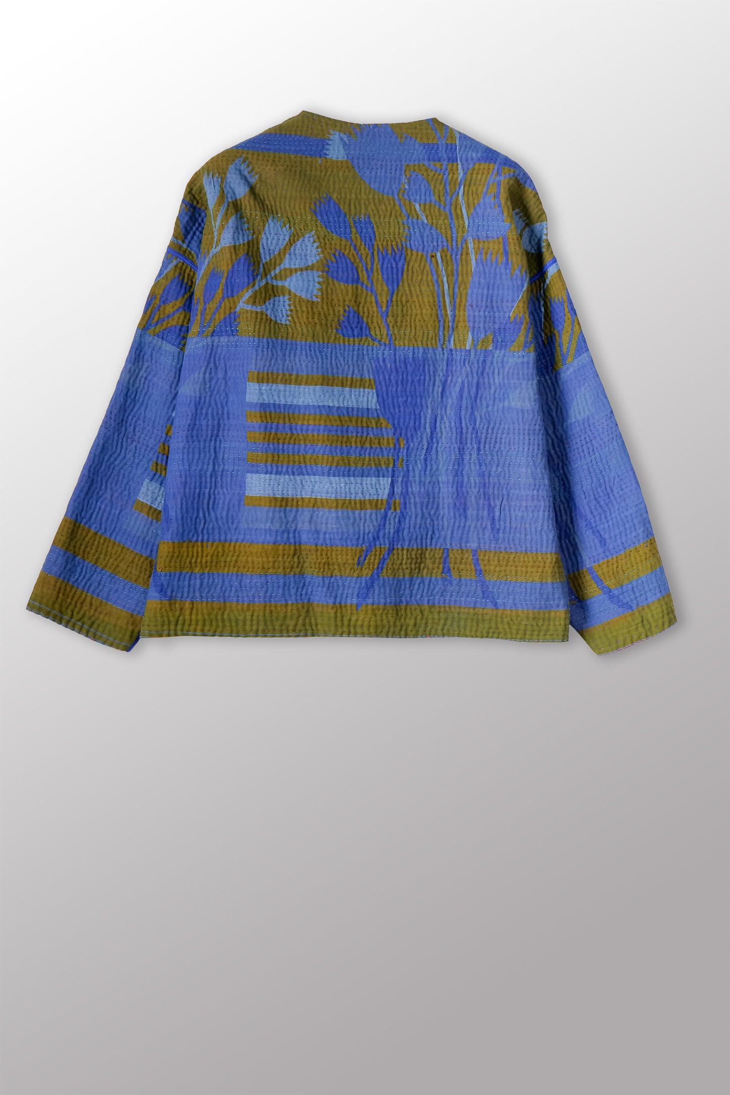 VINTAGE COTTON KANTHA CREW NECK SHORT JKT - cv4053-0068a -