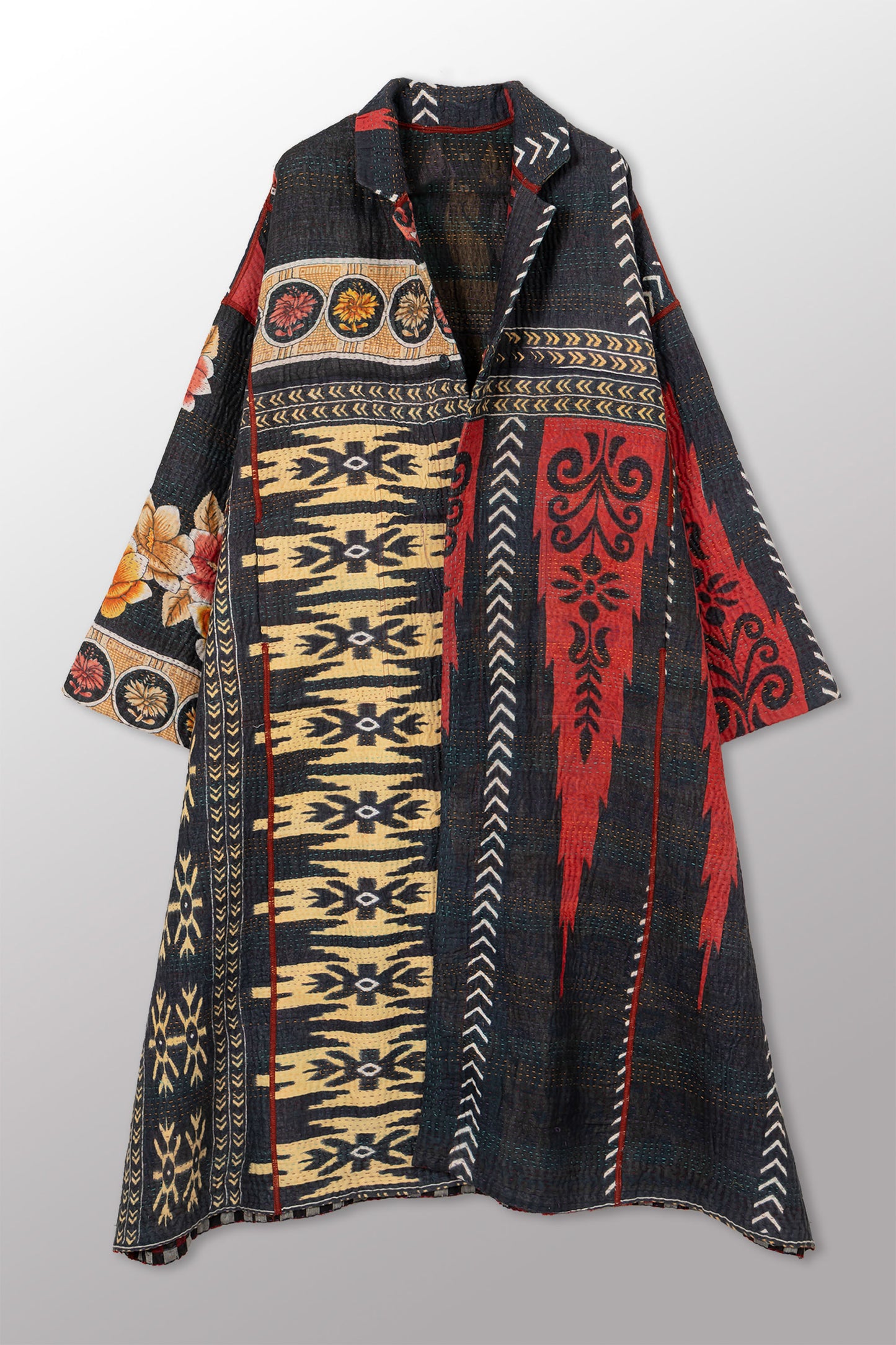VINTAGE COTTON KANTHA OVERSIZED COAT - cv4326-0059a -