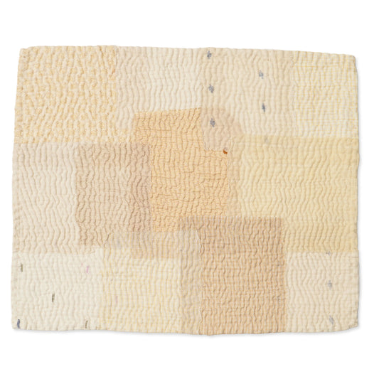 Mosaic Fray Handmade Kantha placemats (Set of 2) - Ivory