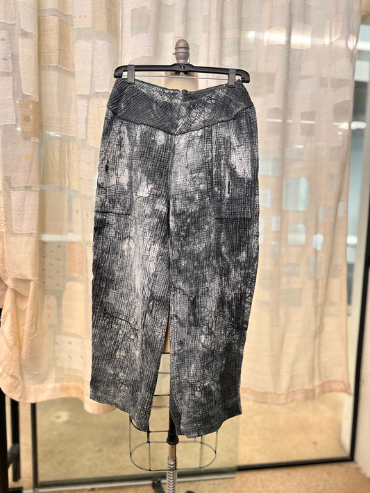 MUD DYE RIPPLE KANTHA NEW LANTERN PANTS - yp4651-gry -
