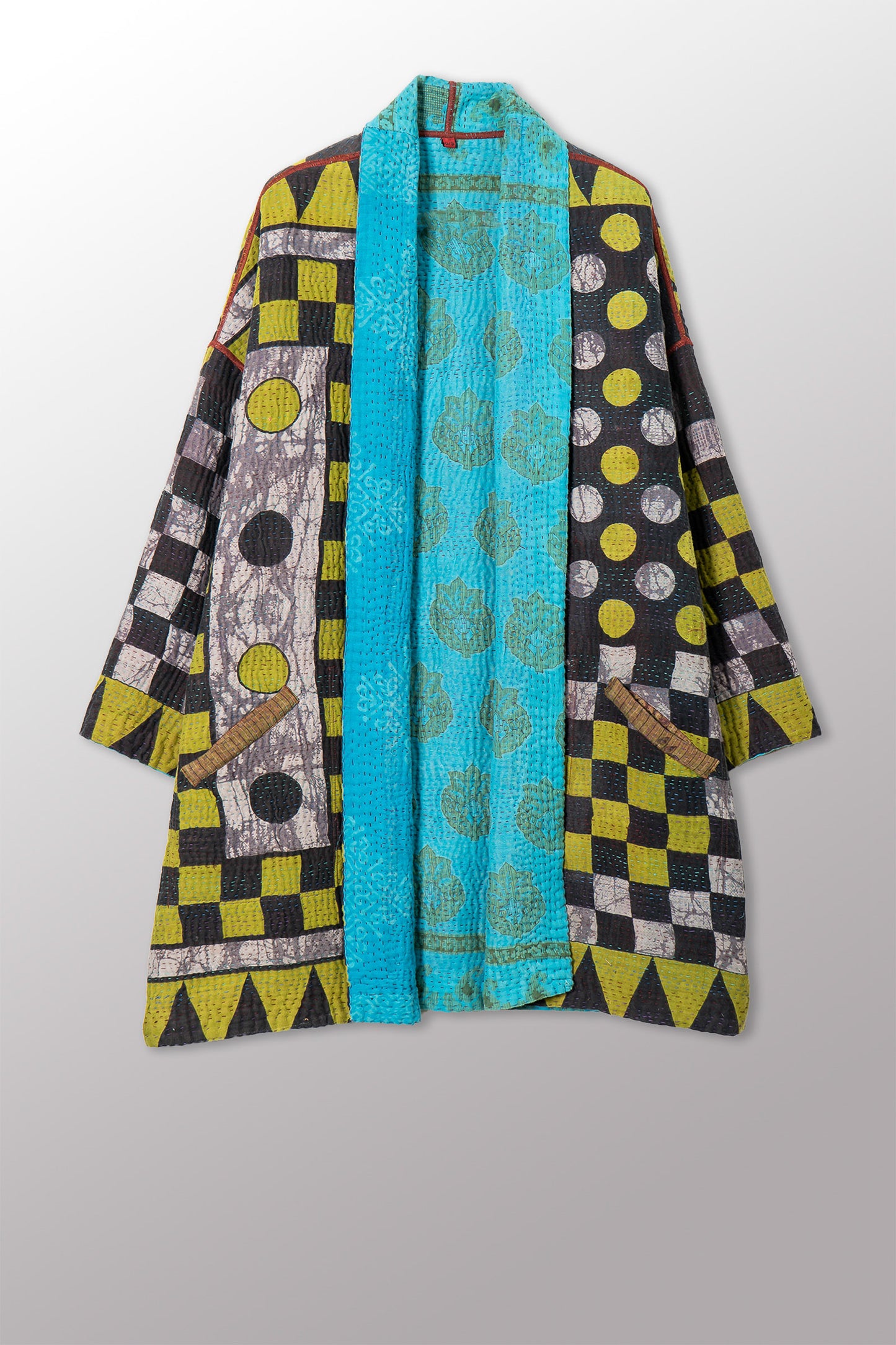 VINTAGE COTTON KANTHA HAORI JKT - cv4068-0024a -