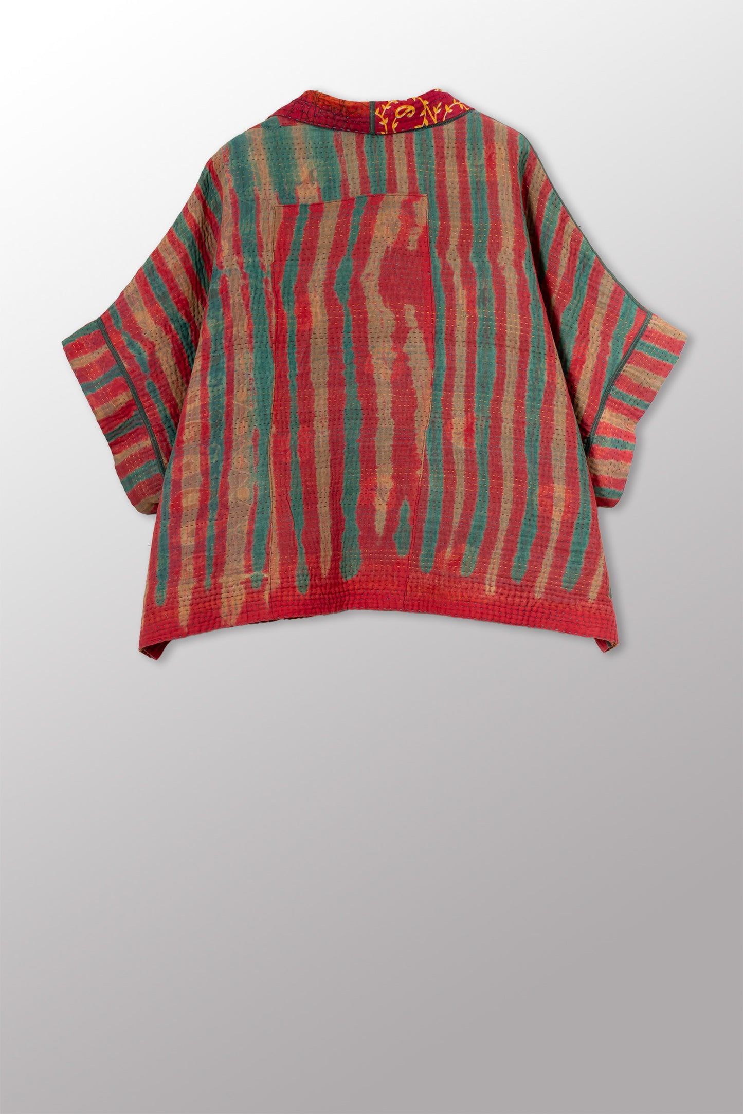 VINTAGE COTTON KANTHA MINI PONCHO - cv4060-0072a -