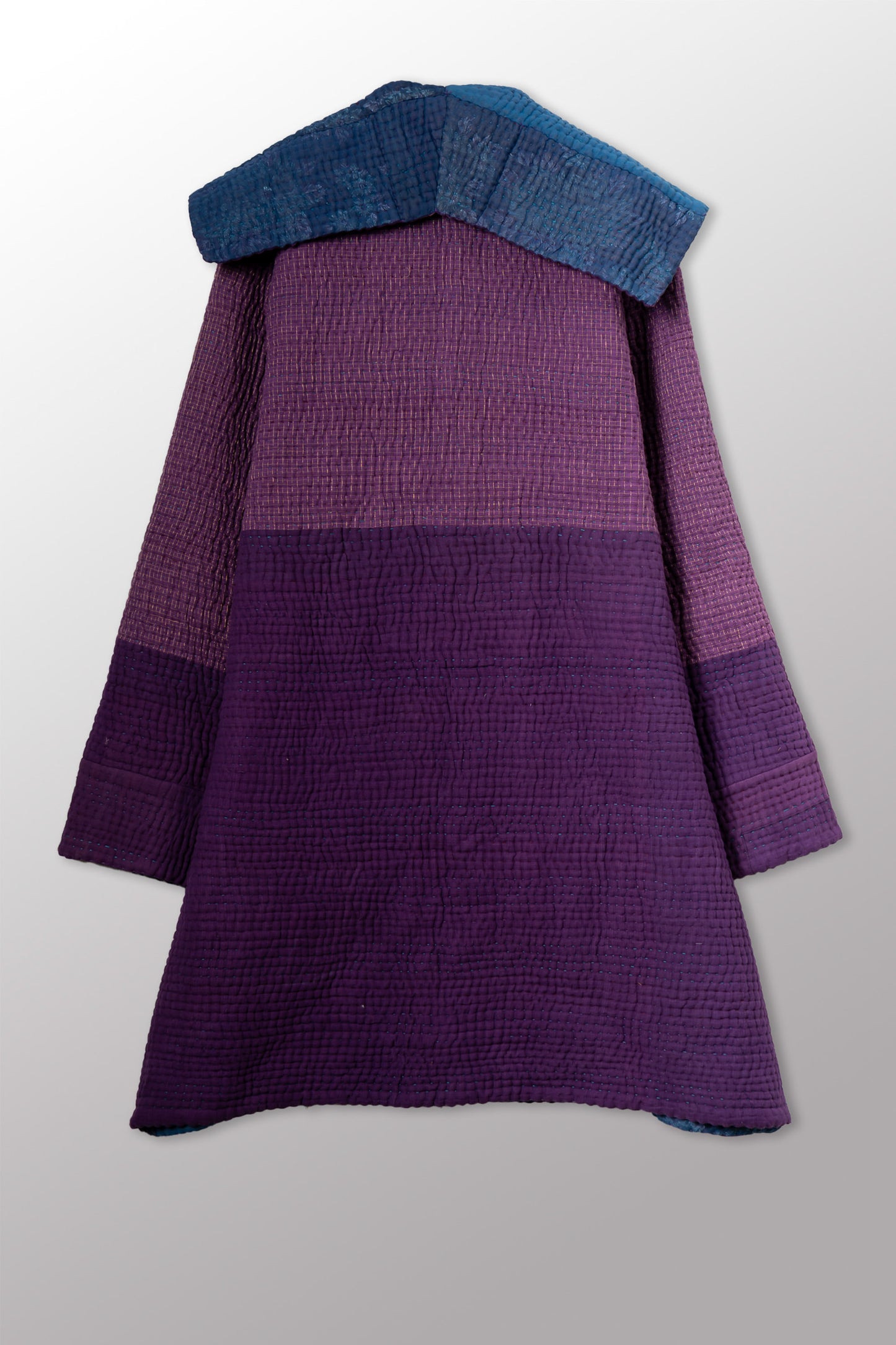 QUILTED OVERDYE COTTON KANTHA POCKET MEDIUM COAT - oq5346-cblu012m -