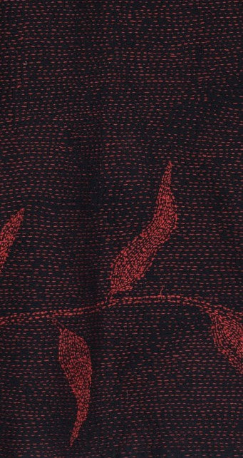 NIGHT BAMBOO SILK COTTON KANTHA CIRCULAR SHORT VEST - nb2202-red -