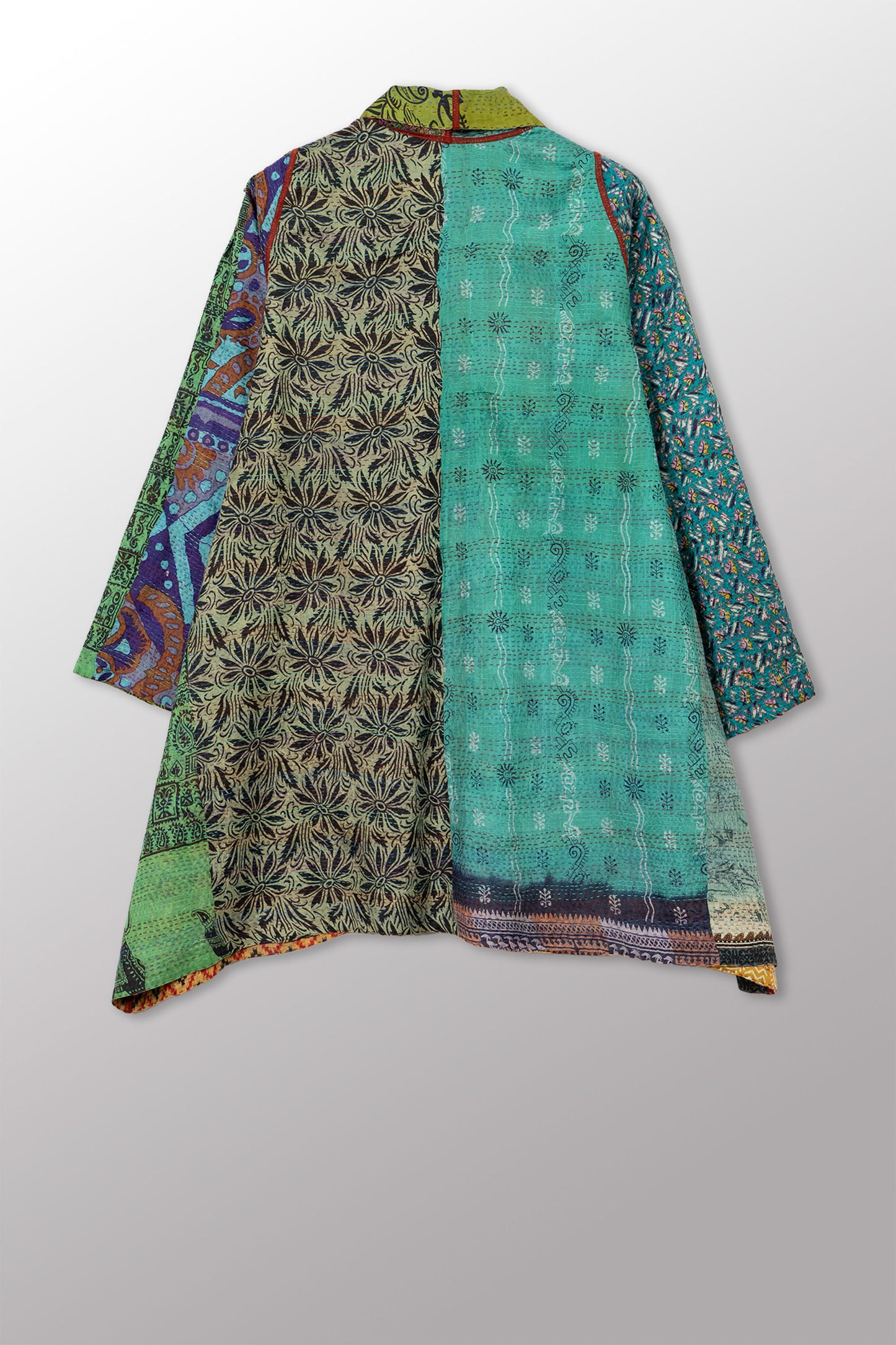 VINTAGE SILK KANTHA A-LINE JKT - sv2003-0418a -