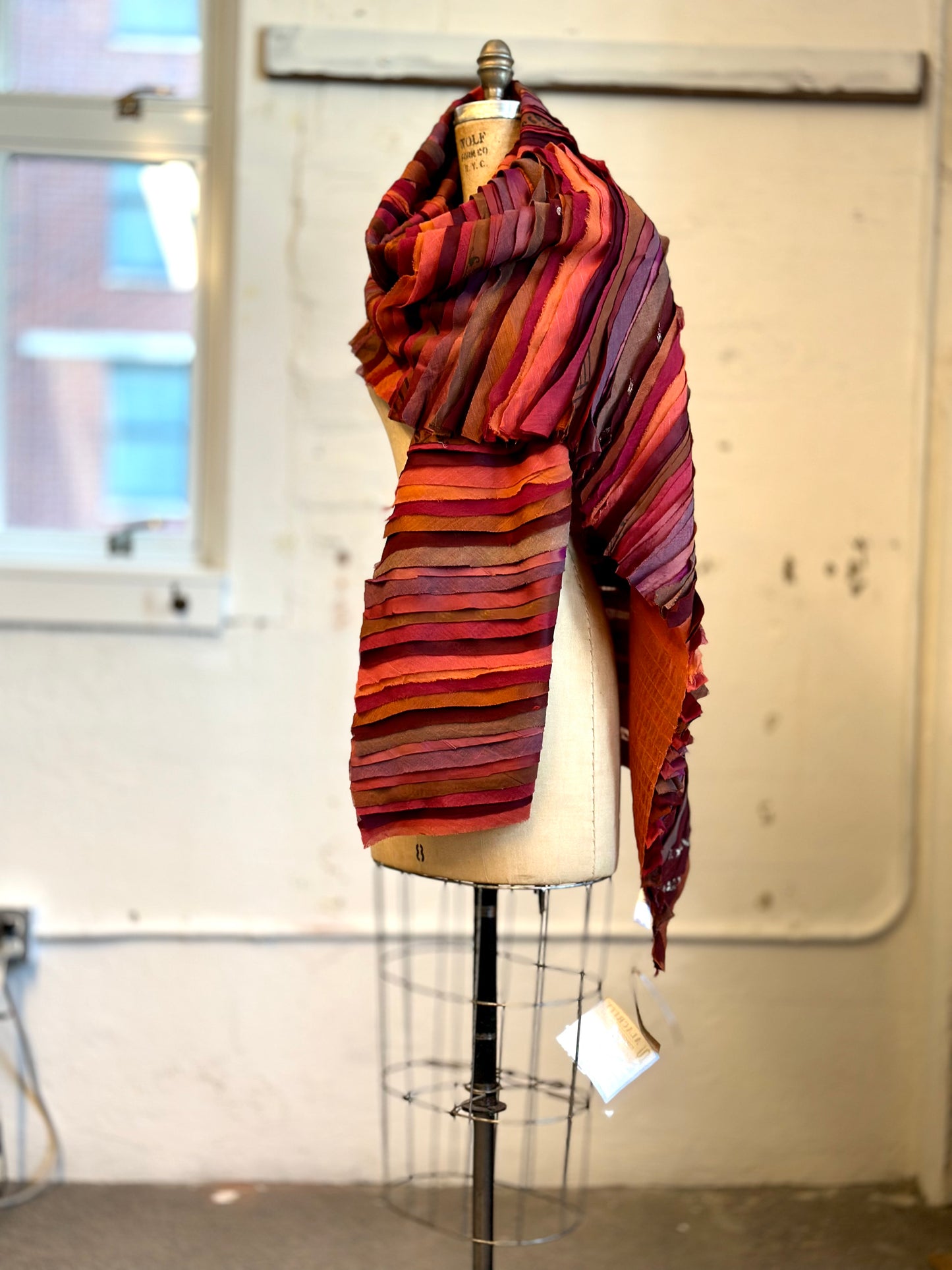 WAVY STRIPE KANTHA SMALL SHAWL - wv2830-org -