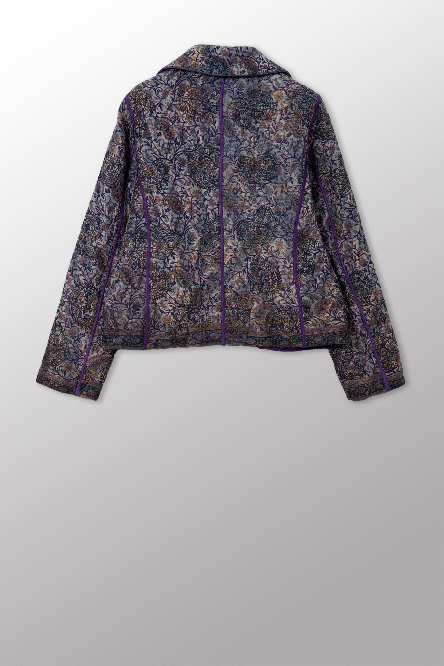 VINTAGE COTTON KANTHA CROPPED BASIC JACKET - cv4096-0005m -