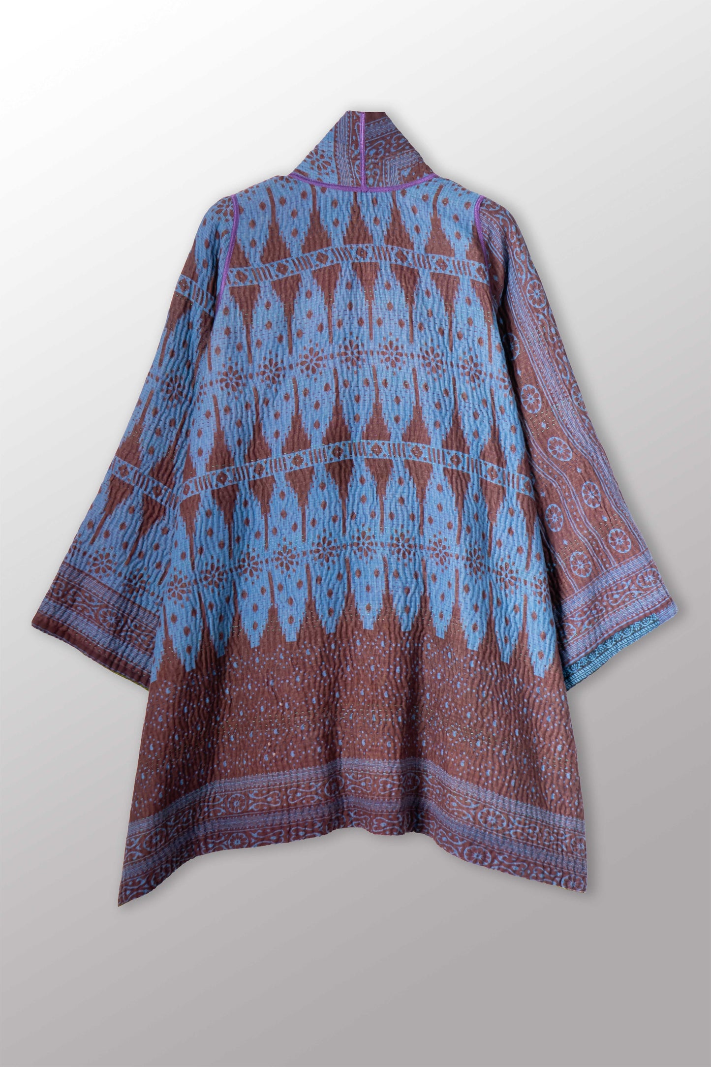 COTTON OVERDYE KANTHA A-LINE JKT - ov4003-cblu035a -