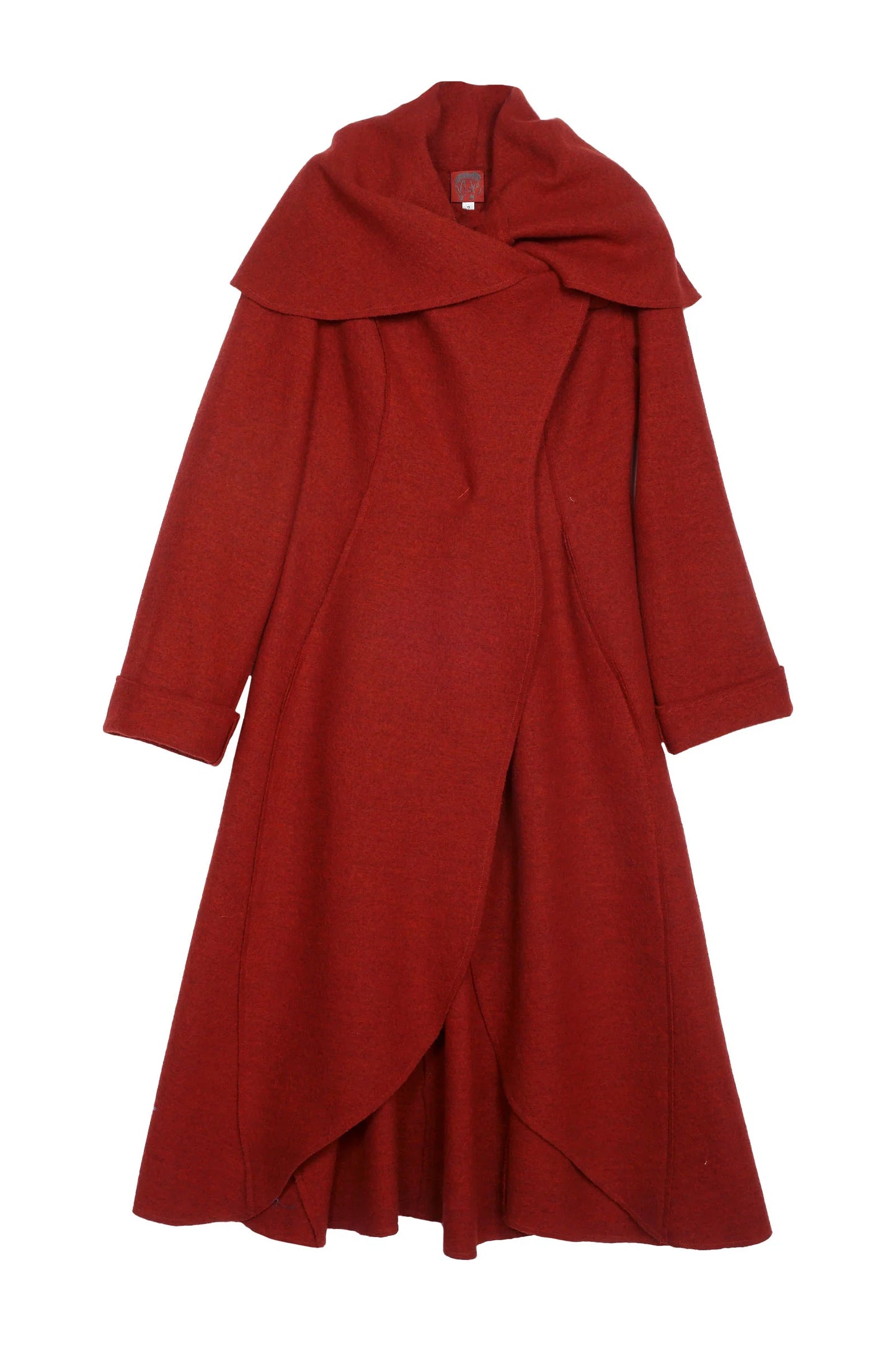 BOILED WOOL LONG COAT - wb1314-red -