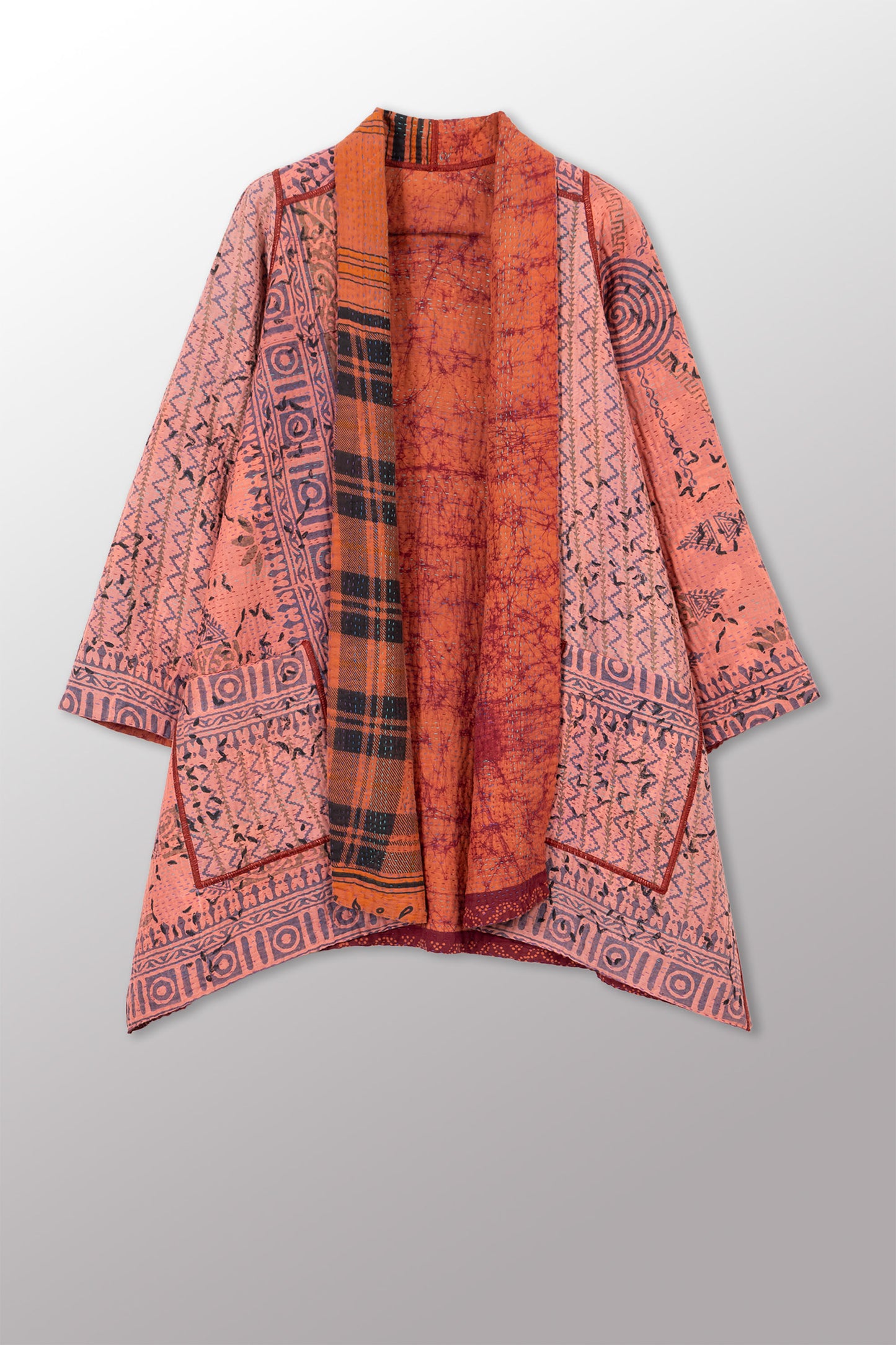 COTTON OVERDYE KANTHA A-LINE JKT - ov4003-corg037a -