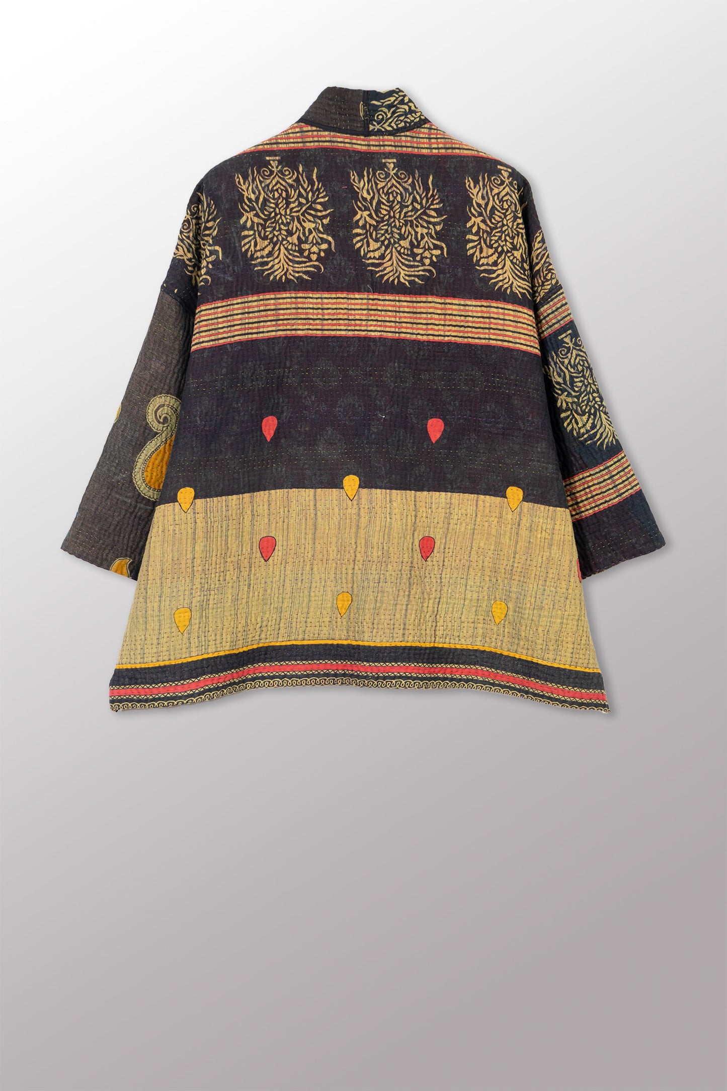 VINTAGE COTTON KANTHA MINI KIMONO JKT - cv4055-0057a -