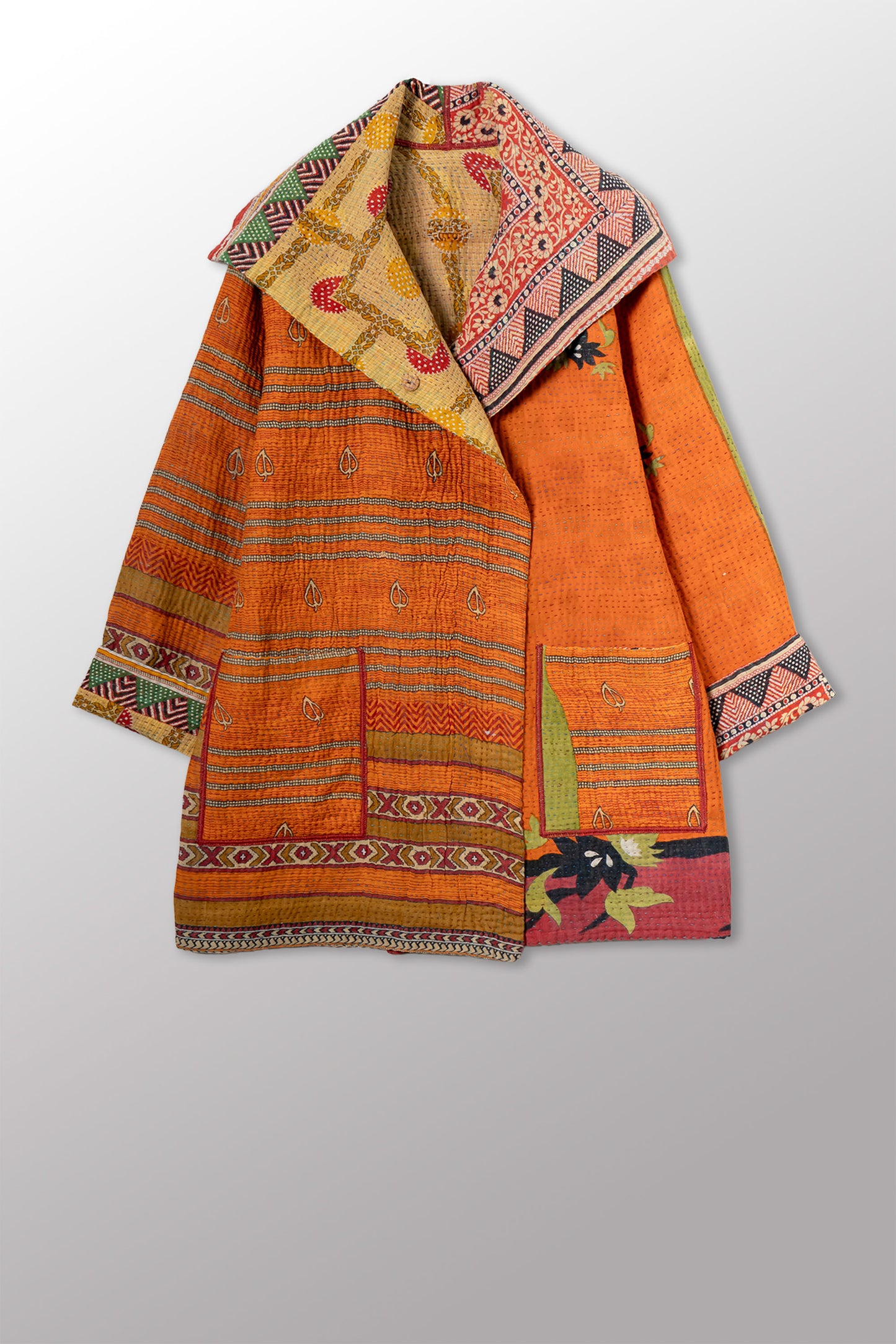 VINTAGE COTTON KANTHA POCKET JKT - cv4002-0227a -