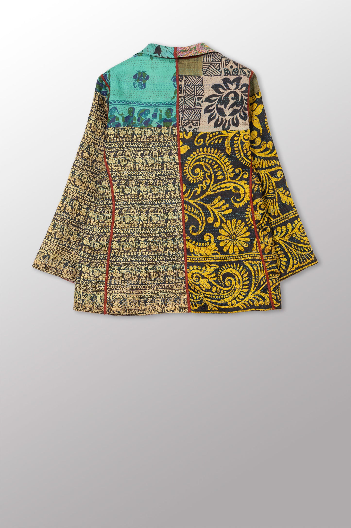 VINTAGE SILK KANTHA SHORT JKT - sv2007-0077l -