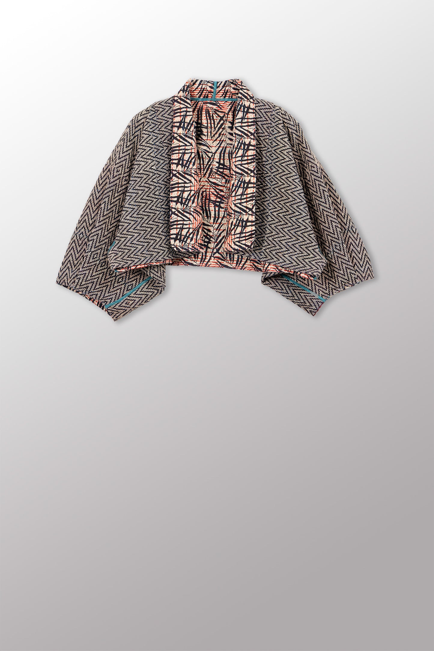 SOHO BAMBOO KANTHA PUFF SLV. SHRUG - bo4062-cblk005a -