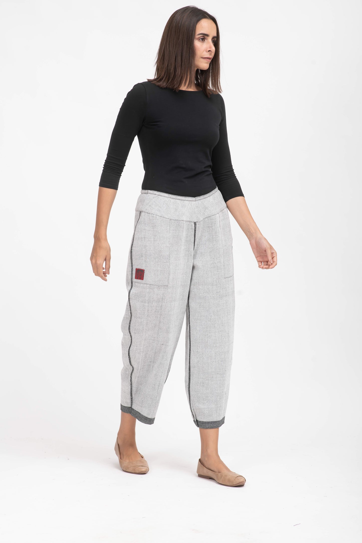 DENIM NEW LANTERN PANTS - dn1651-gry -
