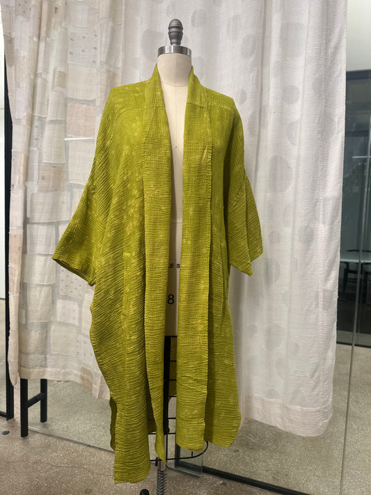 SAND SUN DYE RIPPLE KANTHA PONCHO TOPPER - rs2356-lim -