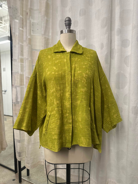 SAND SUN DYE RIPPLE KANTHA CROPPED TENT SHIRT - rs2596-lim -