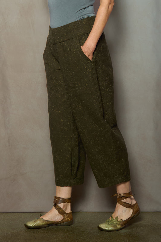 DUCK SUN DYE WITH PATCH KANTHA NEW LANTERN PANTS - us2651-grn -