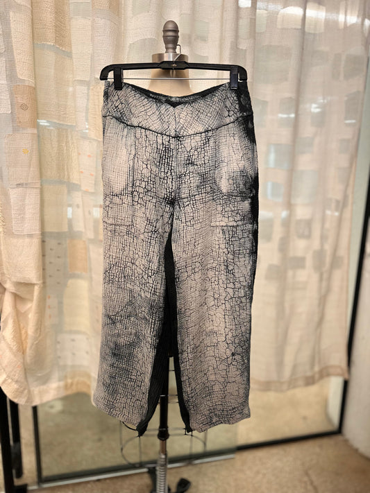 MUD DYE RIPPLE KANTHA NEW LANTERN PANTS - yp4651-bgr -