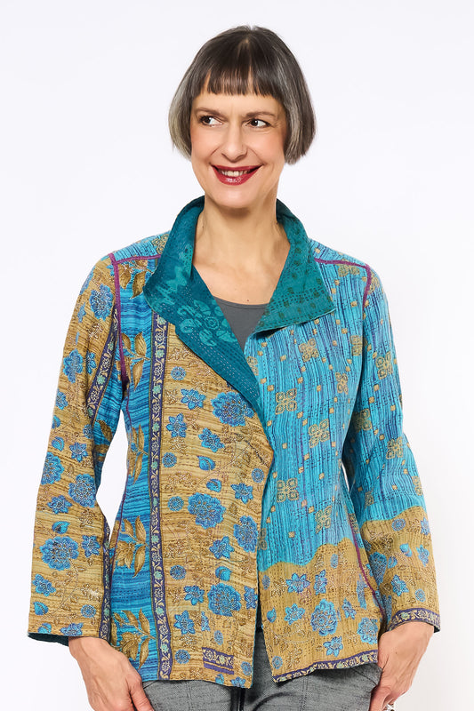 COTTON OVERDYE KANTHA SHORT JKT - ov2007-cblu001m -