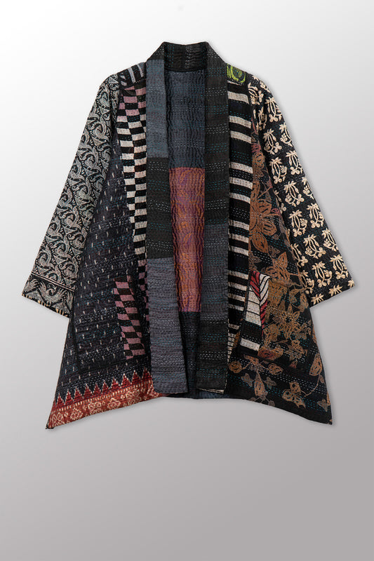 JACQUARD SILK KANTHA A-LINE JKT - js4003-cbkg001a -