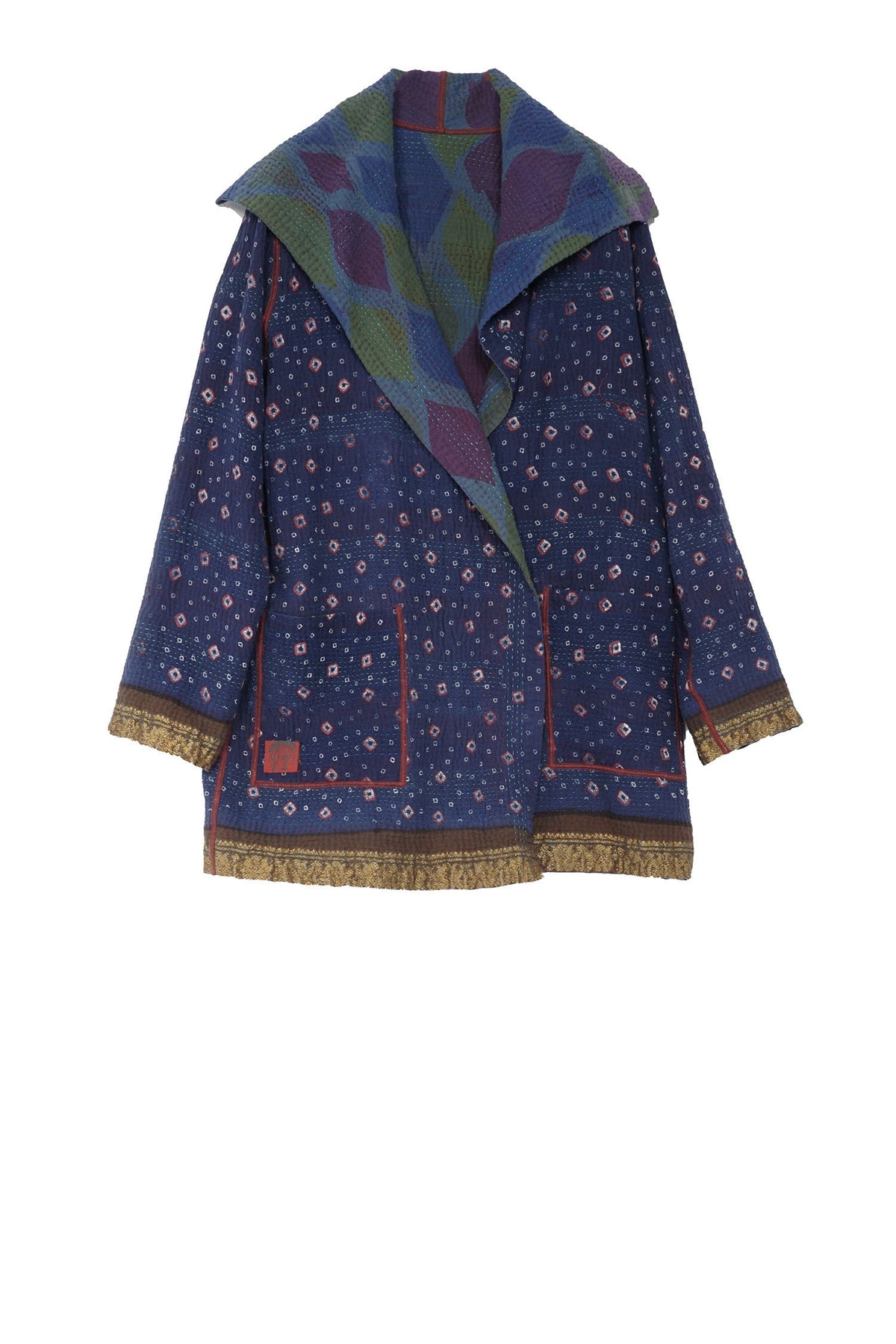 COTTON OVERDYE KANTHA POCKET JKT - ov4002-0002a -