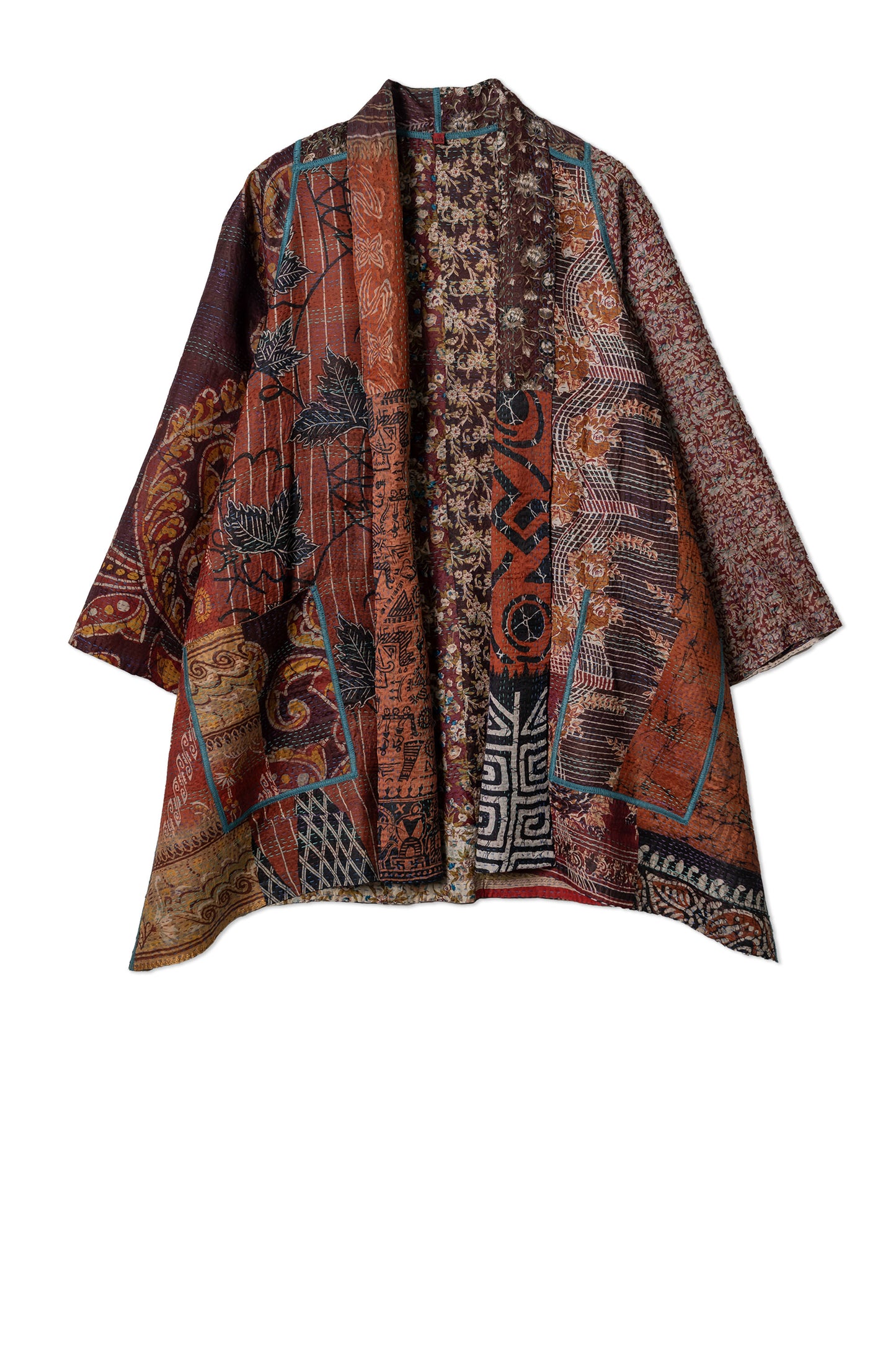 VINTAGE SILK KANTHA A-LINE JKT - sv2003-0416a -