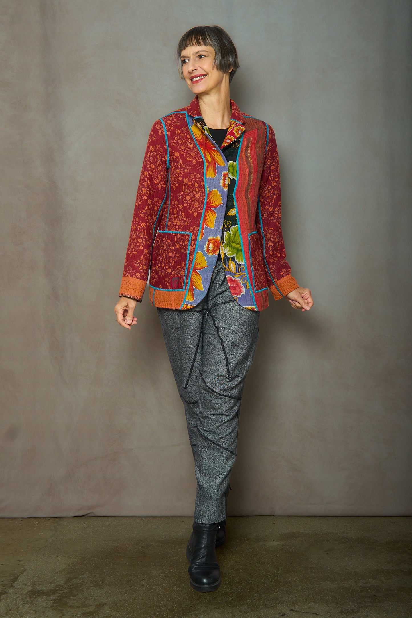 VINTAGE COTTON KANTHA BASIC JKT - cv4052-0024s -