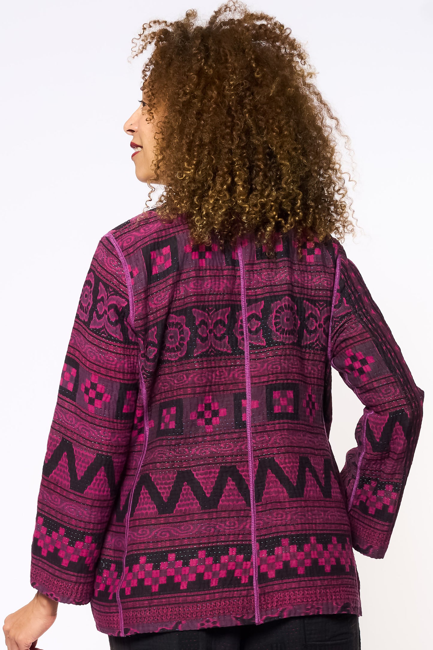VINTAGE COTTON KANTHA SHORT JKT - cv4007-0341l -