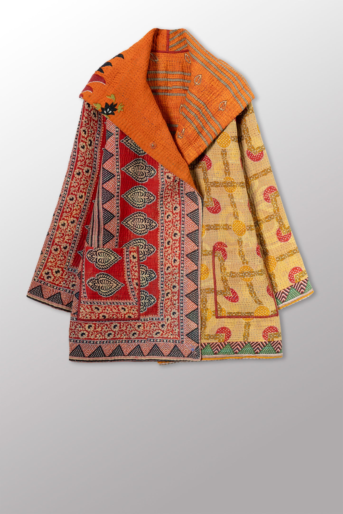 VINTAGE COTTON KANTHA POCKET JKT - cv4002-0227a -